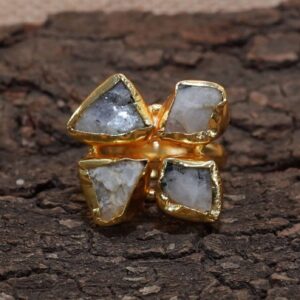 Moon Stone Adjustable 4 Stone Ring
