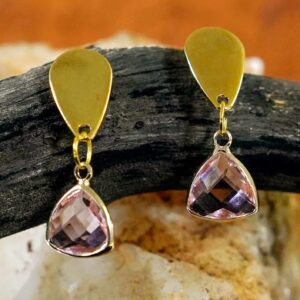 Graceful Violet Stone Dangle Earings