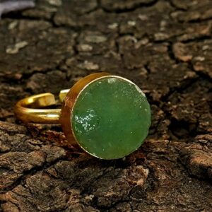 Aventurine Stone Adjustable Round Ring
