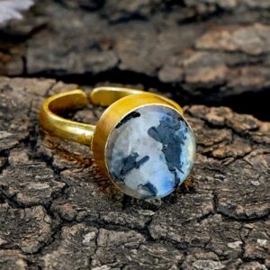 Moon Stone Adjustable Round Ring