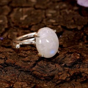 Moonstone Sterling Silver Adjustable Ring