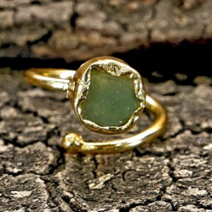 Aventurine Adjustable Twisted Style Ring