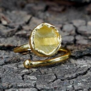 Yellow Citrine Adjustable Twisted Style Ring