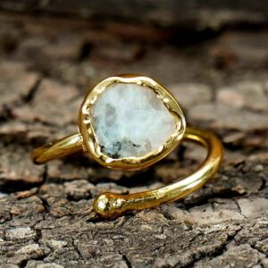 Moon Stone Adjustable Twisted Style Ring