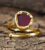 Mehroon Glass Adjustable Twisted Style Ring